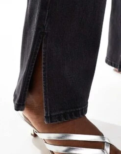 Bershka Split Hem Flare Jean In Black For Women -Chic Maze Sales 204106011 5