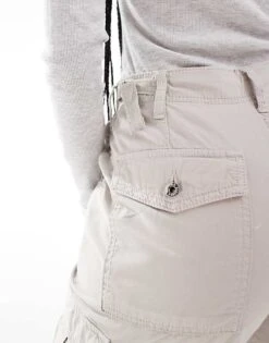 Bershka Straight Leg Cargo Trousers In Grey For Women -Chic Maze Sales 204286175 3