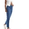 Bershka Comfort Fit Mom Jean In Mid Blue For Women -Chic Maze Sales 204358403 1 blue