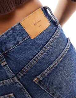 Bershka Petite Straight Leg Jeans In Indigo Wash For Women Grey -Chic Maze Sales 205362378 3