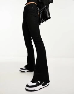Bershka High Waisted Flared Jeans In Black For Women -Chic Maze Sales 205452836 4