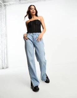 Bershka Tulle Corset In Black For Women -Chic Maze Sales 205530444 4