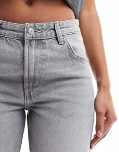Bershka Straight Leg Jeans In Washed Grey For Women -Chic Maze Sales 205749352 5