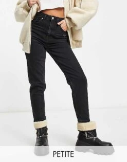Bershka Petite Comfort Fit Mom Jean In Black For Women -Chic Maze Sales 205853162 1 black 1