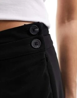 Bershka Tailored Skort In Charcoal Black For Women -Chic Maze Sales 205907551 3