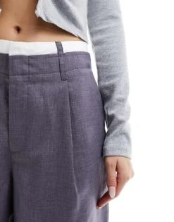Bershka Boxer Waistband Longline Tailored Shorts Co-ord In Grey For Women -Chic Maze Sales 206257569 4
