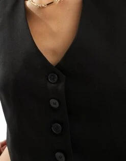 Bershka Tailored Waistcoat Co-ord In Black For Women -Chic Maze Sales 206257578 3