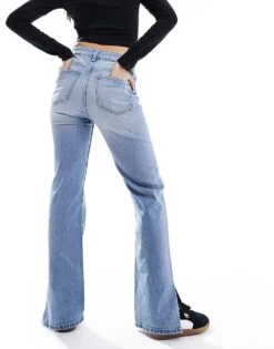 Bershka High Waisted Bootcut Jeans In Light Blue For Women -Chic Maze Sales 206304024 4