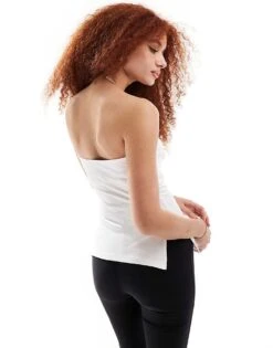 Bershka Longline Bandeau Top In White For Women -Chic Maze Sales 206387882 2