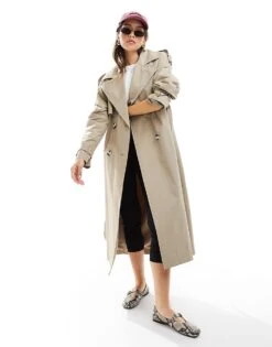 Bershka Maxi Trench Coat In Camel For Women -Chic Maze Sales 206388629 1 camel 1
