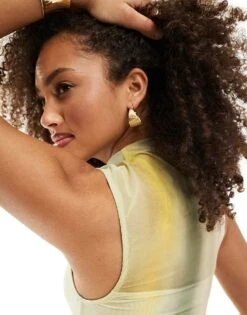 Bershka High Neck Ombre Mini Dress In Beige Ombre For Women -Chic Maze Sales 206425964 4