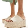 Bershka Flatform Woven Sandal In Sand For Women -Chic Maze Sales 206451443 1 sand
