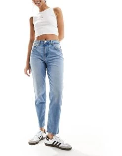 Bershka Comfort Fit Mom Jean In Light Blue For Women -Chic Maze Sales 206468890 1 blue 1