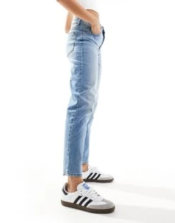 Bershka Comfort Fit Mom Jean In Light Blue For Women -Chic Maze Sales 206468890 4