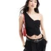 Bershka One Shoulder Tailored Waistcoat In Black For Women -Chic Maze Sales 206522735 1 black