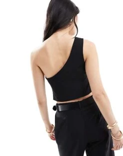 Bershka One Shoulder Tailored Waistcoat In Black For Women -Chic Maze Sales 206522735 3
