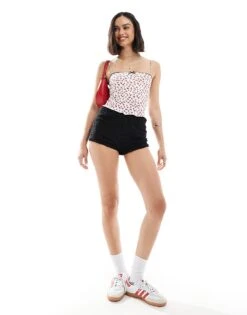 Bershka Strappy Straight Neck Cami Top In Cherry Print For Women Multi -Chic Maze Sales 206522836 2