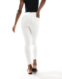 Bershka Petite High Waisted Skinny Jeans In White For Women -Chic Maze Sales 206522842 3
