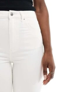 Bershka Petite High Waisted Skinny Jeans In White For Women -Chic Maze Sales 206522842 4