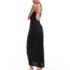 Bershka Jacquard Cowl Neck Maxi Dress In Black For Women -Chic Maze Sales 206522861 1 black