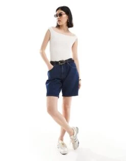 Bershka Bardot Crinkle Bodysuit In White For Women -Chic Maze Sales 206523078 2