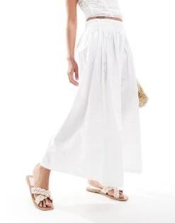 Bershka Poplin Maxi Skirt In Ecru For Women Neutral -Chic Maze Sales 206523925 1 neutral 1