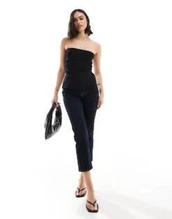 Bershka Longline Bandeau Top In Black For Women -Chic Maze Sales 206524223 3