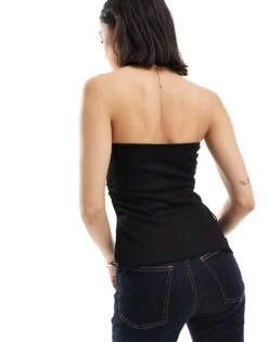 Bershka Longline Bandeau Top In Black For Women -Chic Maze Sales 206524223 4