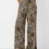 Bershka Tie Waist Wide Leg Trousers In Leopard Print For Women -Chic Maze Sales 206557164 1 leopard