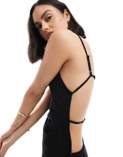 Bershka Bengaline Open Back Top Co-ord In Black For Women -Chic Maze Sales 206663995 1 black 1