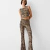 Bershka Flared Trousers In Leopard Print For Women -Chic Maze Sales 206718363 1 leopard