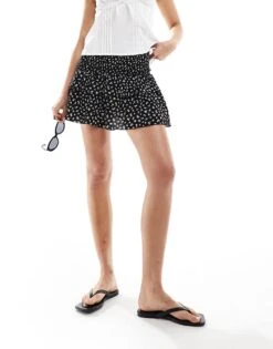 Bershka Rara Skirt In Black & White Floral For Women Neutral -Chic Maze Sales 206719706 2