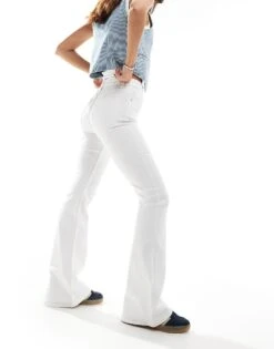 Bershka High Waisted Flared Jeans In White For Women -Chic Maze Sales 206719717 1 white 1