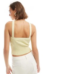 Bershka Halterneck Knit Top In Pistachio For Women Green -Chic Maze Sales 206731265 2