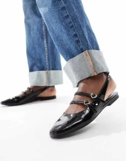 Bershka Flat Slingback Sandals In Black For Women -Chic Maze Sales 206749664 4