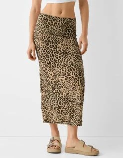 Bershka Polyamide Maxi Skirt In Leopard Print For Women Multi -Chic Maze Sales 206781758 1 multi 1