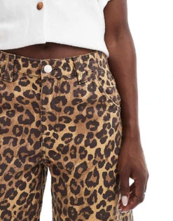 Bershka Baggy Longline Shorts In Leopard Print For Women Multi -Chic Maze Sales 206841718 5