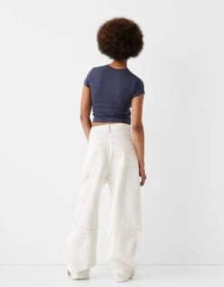 Bershka 'Myrtle Beach' Graphic Baby Tee In Navy For Women Blue -Chic Maze Sales 206841796 2