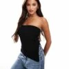 Bershka Knitted Longline Bandeau Top In Black For Women -Chic Maze Sales 206841892 1 black