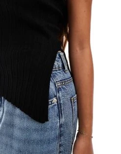 Bershka Knitted Longline Bandeau Top In Black For Women -Chic Maze Sales 206841892 2