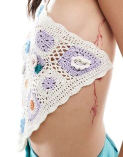 Bershka Crochet Halterneck In Multi For Women -Chic Maze Sales 206888943 3