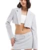Bershka Belted Skort And Blazer Co-ord In Pale Grey -Chic Maze Sales 206912281 group 1