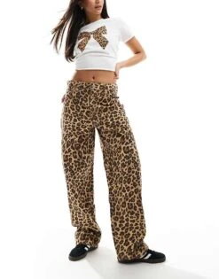 Bershka Carpenter Trousers In Leopard Print For Women Multi -Chic Maze Sales 206974859 1 multi 1