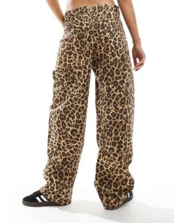 Bershka Carpenter Trousers In Leopard Print For Women Multi -Chic Maze Sales 206974859 2