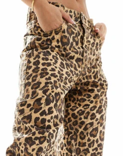 Bershka Carpenter Trousers In Leopard Print For Women Multi -Chic Maze Sales 206974859 4