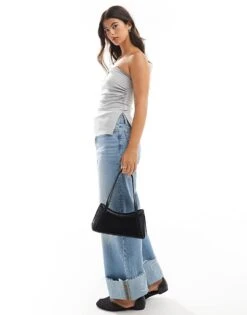 Bershka Longline Bandeau Top In Grey For Women White -Chic Maze Sales 207077207 4