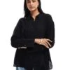 Bershka Oversized Crinkle Shirt In Black For Women -Chic Maze Sales 207081835 1 black