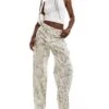 Bershka Carpenter Trousers In Snakeskin Print For Women Multi -Chic Maze Sales 207130635 1 multi