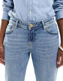 Bershka Low Rise Flared Jeans In Light Blue Wash For Women -Chic Maze Sales 207141983 5