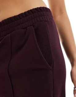 Bershka Wide Leg Joggers In Burgundy For Women -Chic Maze Sales 207142077 3